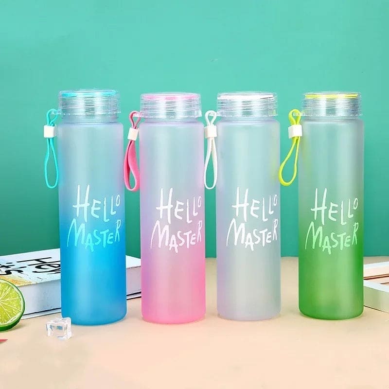 Hello Master Water Bottle, 480ml Transparent Gradient Colorful Bottle, Portable Athletic Stylish Frosted Water Bottle, Large Capacity Misting Water Bottle, Gradient Drinkware Travel Bottle, Outdoor Sport Fitness Water Cup Hello Master Water Bottle, 480ml Transparent Gradient Colorful Bottle, Portable Athletic Stylish Frosted Water Bottle, Large Capacity Misting Water Bottle, Gradient Drinkware Travel Bottle, Outdoor Sport Fitness Water Cup